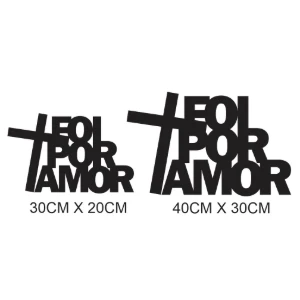 Frase de Parede Foi Por Amor em MDF Preto - Artesanato e Personalizados