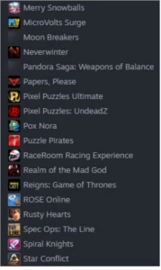Conta STEAM com 34 jogos e nível 30