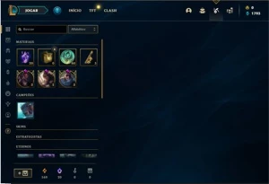Conta platina 4 com 40 Champs e 10 Skins - League of Legends LOL