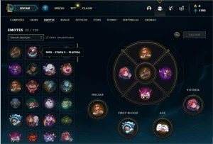 Conta platina 4 com 40 Champs e 10 Skins - League of Legends LOL