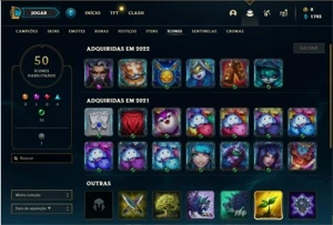 Conta platina 4 com 40 Champs e 10 Skins - League of Legends LOL