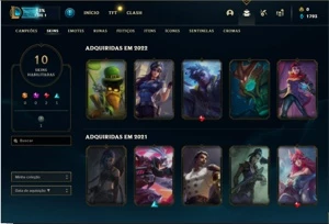 Conta platina 4 com 40 Champs e 10 Skins - League of Legends LOL