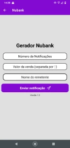 Gerador de notificação NUBANK