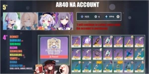 CONTA AR40 KAMISATO AYAKA, KEQING, QIQI E JEAN + 4* - Genshin Impact
