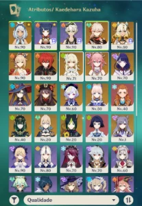 AR57 | Mualani + Raiden + Kazuha + Hu Tao | 15 Personagens 5 - Genshin Impact