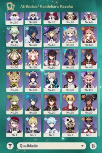 AR57 | Mualani + Raiden + Kazuha + Hu Tao | 15 Personagens 5 - Genshin Impact