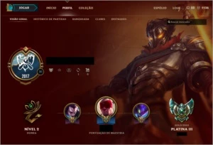 Platina 3 - Conta LOL - League of Legends
