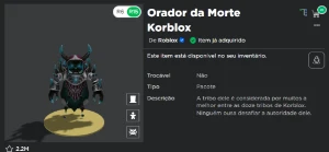 Conta Roblox feminina/masculina com Korblox