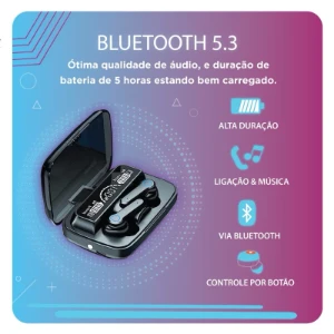 Fone M19 com Powerbank e Mini Lanterna - Produtos Físicos