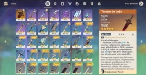 Razor + Tumulo dos lobos + Beneet + Benção de 20 dias / AR31 - Genshin Impact