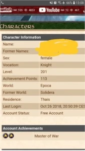 VENDO EK 201, EPOCA, POR 90 REAIS! - Tibia