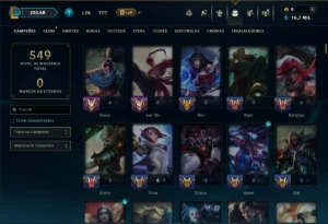 Ouro 4 com TODOS os Champs e 113 Skins ( MID / JG / TOP ) - League of Legends LOL