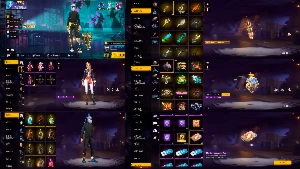 Conta de free fire rara com 4 passe e ump ruby