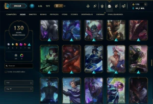 Unranked com 130 Champs e 130 Skins ( TOP / JG / MID ) - League of Legends LOL