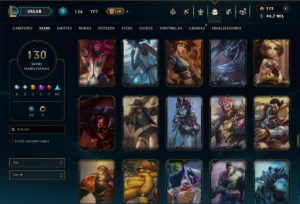 Unranked com 130 Champs e 130 Skins ( TOP / JG / MID ) - League of Legends LOL