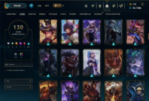 Unranked com 130 Champs e 130 Skins ( TOP / JG / MID ) - League of Legends LOL