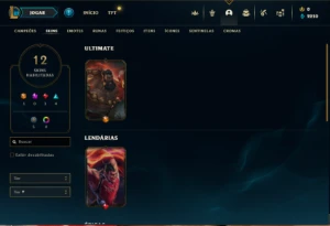 Esmeralda 2 com 50 Champs e 12 Skins + 8 Fragmentos - League of Legends LOL
