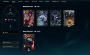conta gold 2 lvl 47 no precinho upada a mão 5 skins - League of Legends LOL