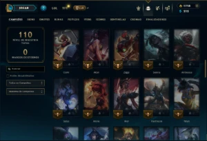 Platina 4 com 60 Champs e 24 Skins +1700 RP - League of Legends LOL