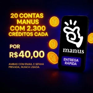 20 Contas Manus IA por Apenas R$ 40! - Assinaturas e Premium