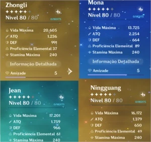 Genshin Impact - Zhongli, Mona, Jean, Ningguang AR 49