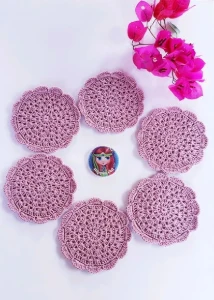 Kit de 6 Porta Copos em Crochê