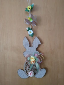 Arranjo de Porta - Coelho da Páscoa - Artesanato e Personalizados