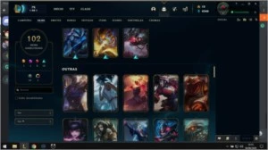 Conta League 102 skins inclui: kayle juíza e sentinela riot. - League of Legends LOL