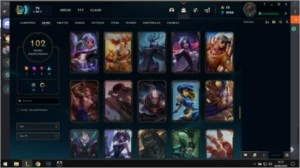 Conta League 102 skins inclui: kayle juíza e sentinela riot. - League of Legends LOL