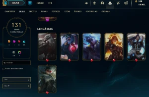 conta lol 2016, lvl 450, esmeralda 2, 130+ skins, all champs - League of Legends