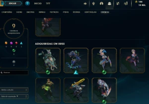 conta lol 2016, lvl 450, esmeralda 2, 130+ skins, all champs - League of Legends