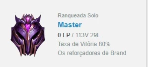 conta smurf mestre 80%wr - League of Legends LOL