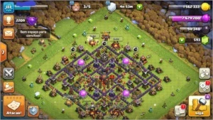 Conta clash of clans cv 11 quase full e com skins nos herois