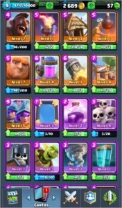 CONTA CLASH ROYALE LVL 9 ARENA 10 (6 LENDÁRIAS)