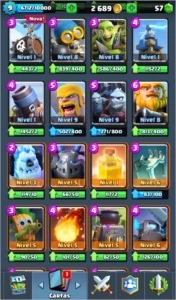 CONTA CLASH ROYALE LVL 9 ARENA 10 (6 LENDÁRIAS)