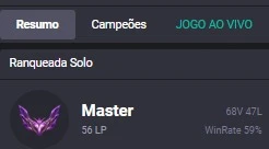 Conta mestre 60%wr +35 PDL -22 - League of Legends LOL