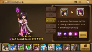 Reroll Summoners War lvl10 com Desert Queen Dark - Nephthys