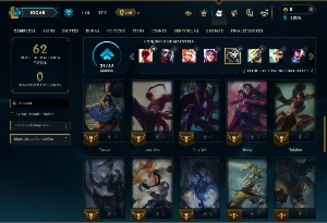 Mestre com 40 Champs e 9 Skins ( 106 PDL ) - League of Legends LOL