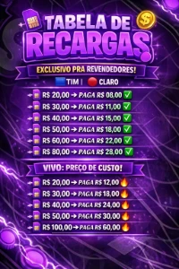 📲 Recargas De Celular 🟦TIM é CLARO🔴 50% OFF revenda onnnn - Outros