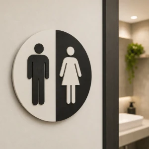 Placa de Banheiro Masculino e Feminino em MDF 20 cm