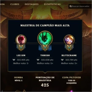 Conta LoL | Plat 4 |101 Skins | 135 Campeões - League of Legends