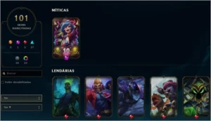 Conta LoL | Plat 4 |101 Skins | 135 Campeões - League of Legends