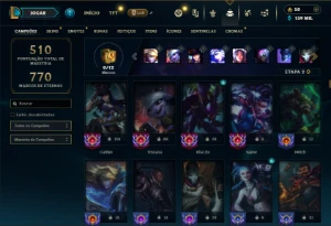 Prata 4 com TODOS os champs e 306 Skins ( ADC / JG ) - League of Legends LOL