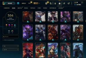 Prata 4 com TODOS os champs e 306 Skins ( ADC / JG ) - League of Legends LOL