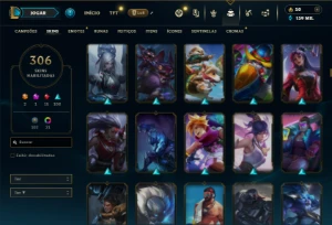 Prata 4 com TODOS os champs e 306 Skins ( ADC / JG ) - League of Legends LOL