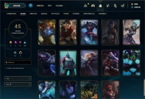 Conta prata 2 com 77 Champs e 45 Skins + 60 Espolios - League of Legends LOL