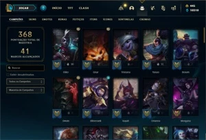 Conta prata 2 com 77 Champs e 45 Skins + 60 Espolios - League of Legends LOL