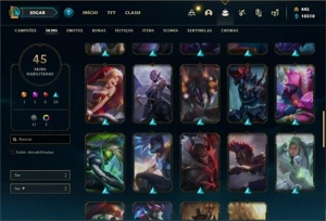 Conta prata 2 com 77 Champs e 45 Skins + 60 Espolios - League of Legends LOL