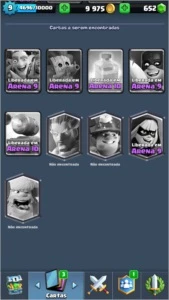 10 cartas lendárias e quase todas cartas nível torneio - Clash Royale