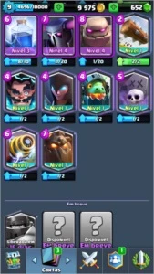 10 cartas lendárias e quase todas cartas nível torneio - Clash Royale